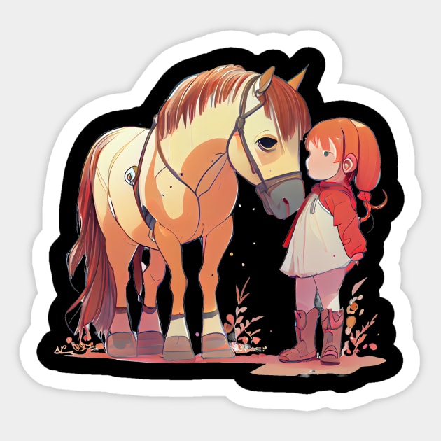 Colorful Fjord Horse Artwork 31 Sticker by MLArtifex